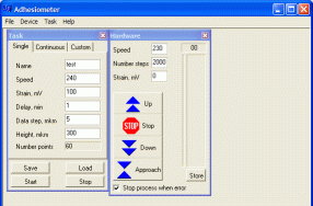 Control software  running on 19-inch screen